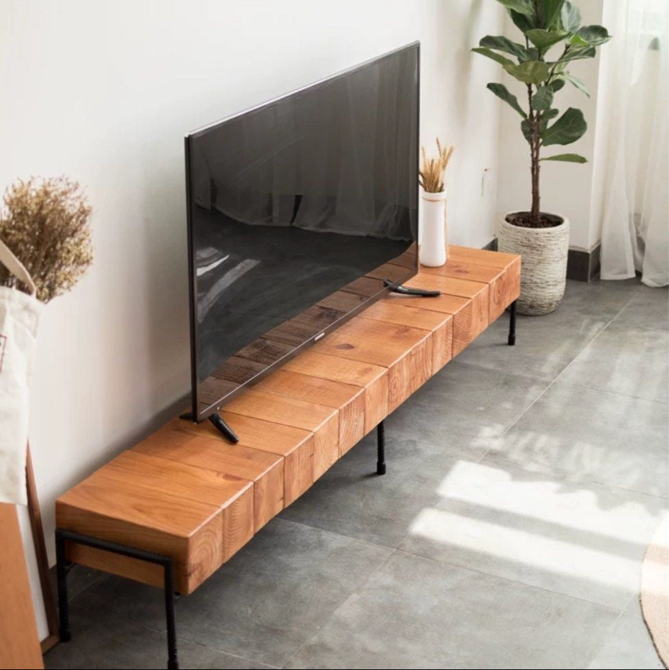 ZANDEL Rustic Solid Wood TV Console - Radical Homes Singapore