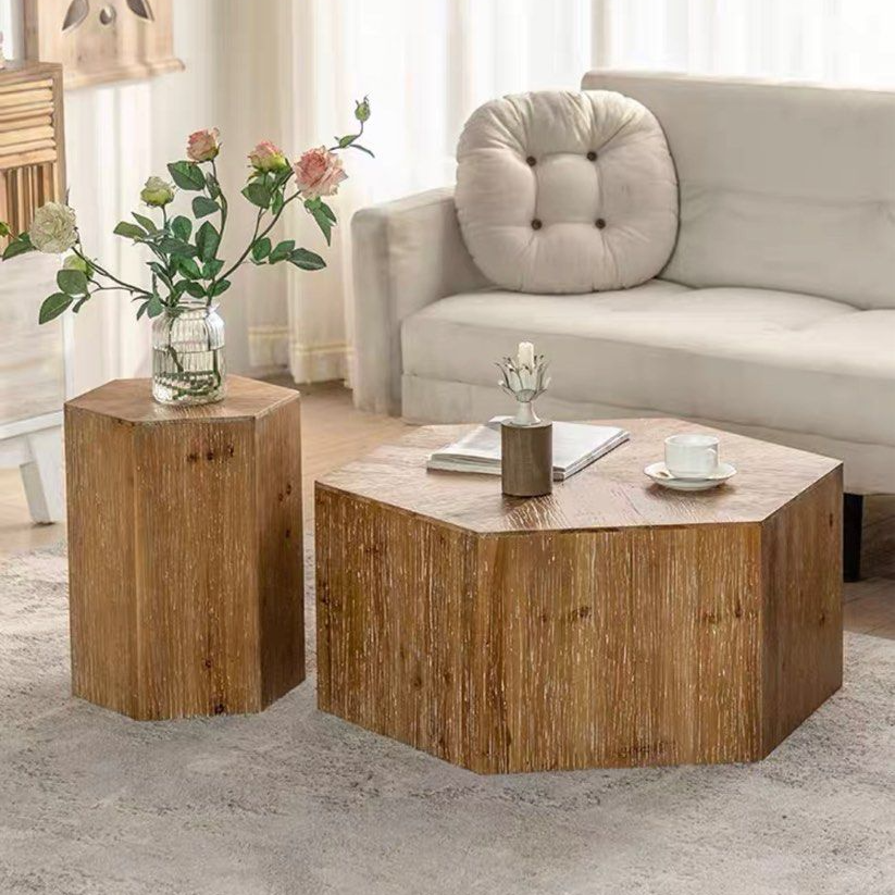 SETH Rustic Solid Wood Coffee Tables - Radical Homes Singapore