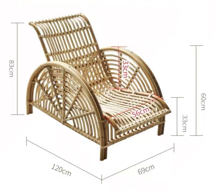 KAI Retro Rattan Lounge Chair - Radical Homes Singapore