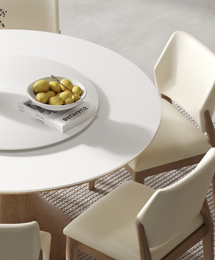 MILTON Japandi Sintered Stone Round Dining Table - Radical Homes Singapore