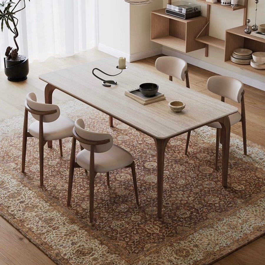 YONAS Modern Travertine Dining Table - Radical Homes Singapore