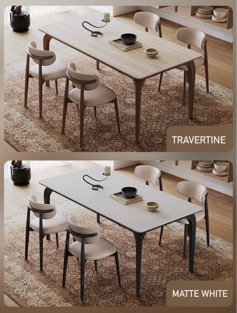 YONAS Modern Travertine Dining Table - Radical Homes Singapore