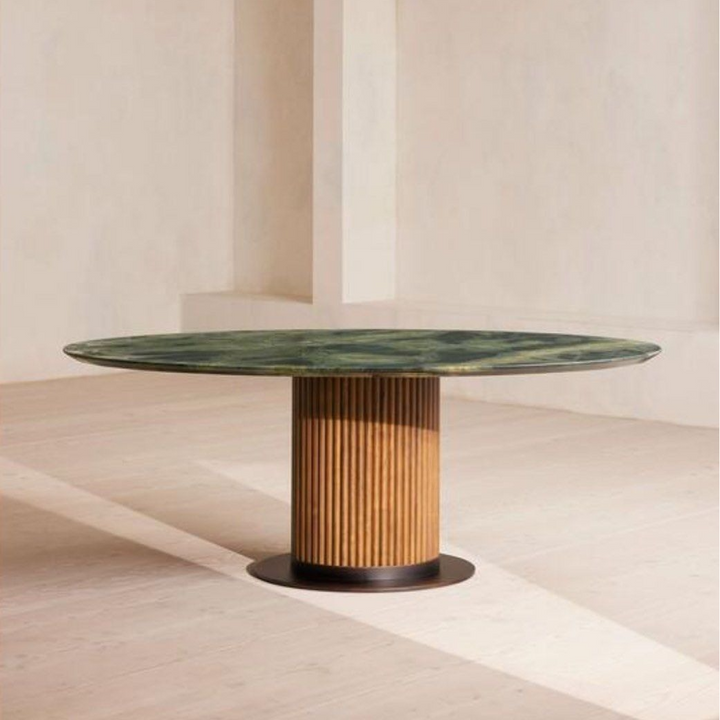WESLEY Modern Oval Marble Dining Table - Radical Homes Singapore