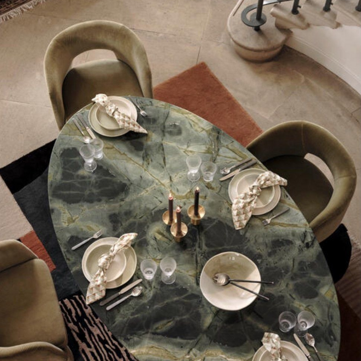 WESLEY Modern Oval Marble Dining Table - Radical Homes Singapore