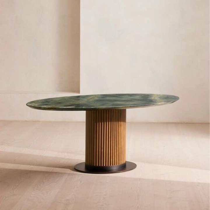 WESLEY Modern Oval Marble Dining Table - Radical Homes Singapore