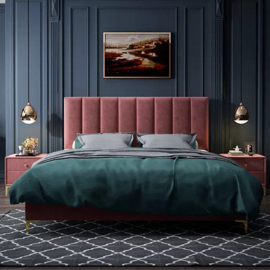 MARGOT Modern Velvet Bedframe - Radical Homes Singapore