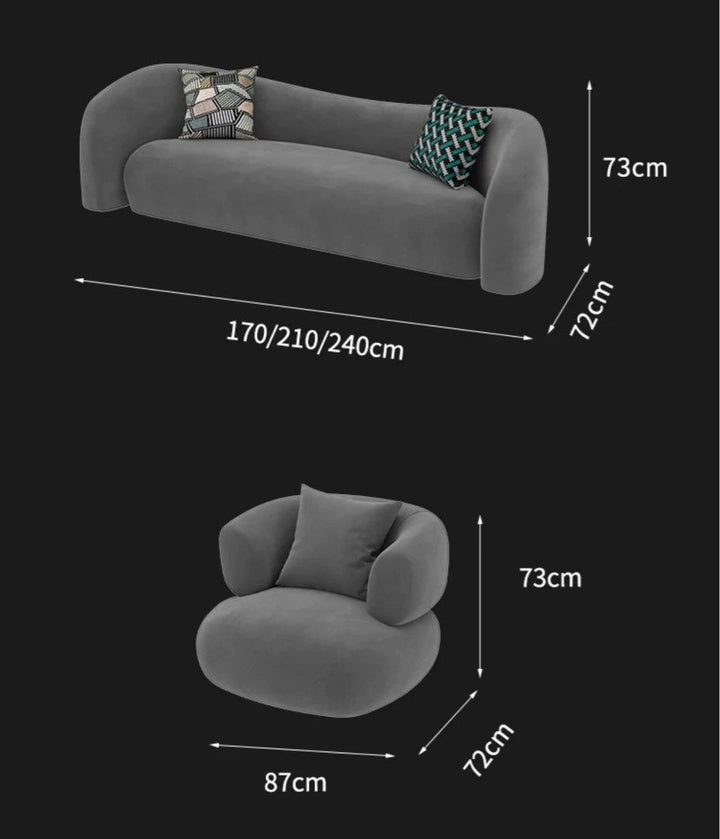 MARSHEL Modern Velvet Sofa - Radical Homes Singapore