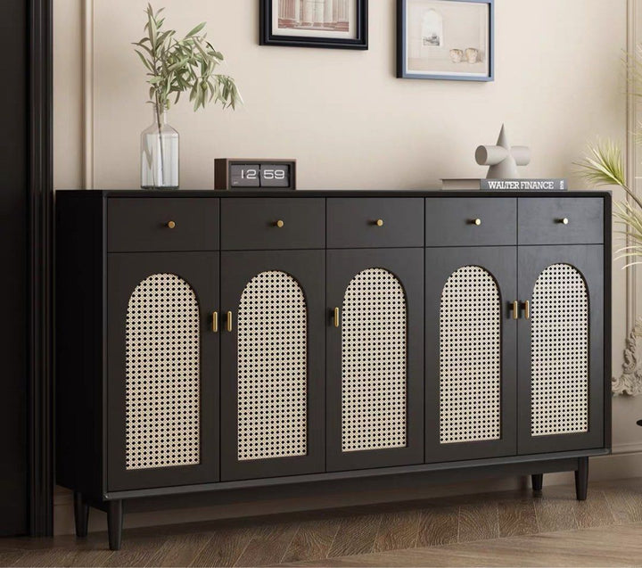 SENVARA Modern Rattan Shoe Cabinet - Cassa Haus Singapore