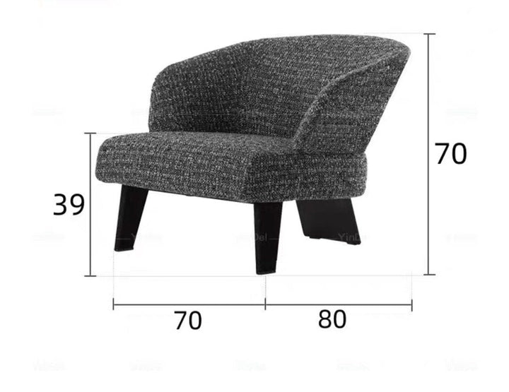 CHLOE Modern Fabric Lounge Chair Armchair - Radical Homes Singapore