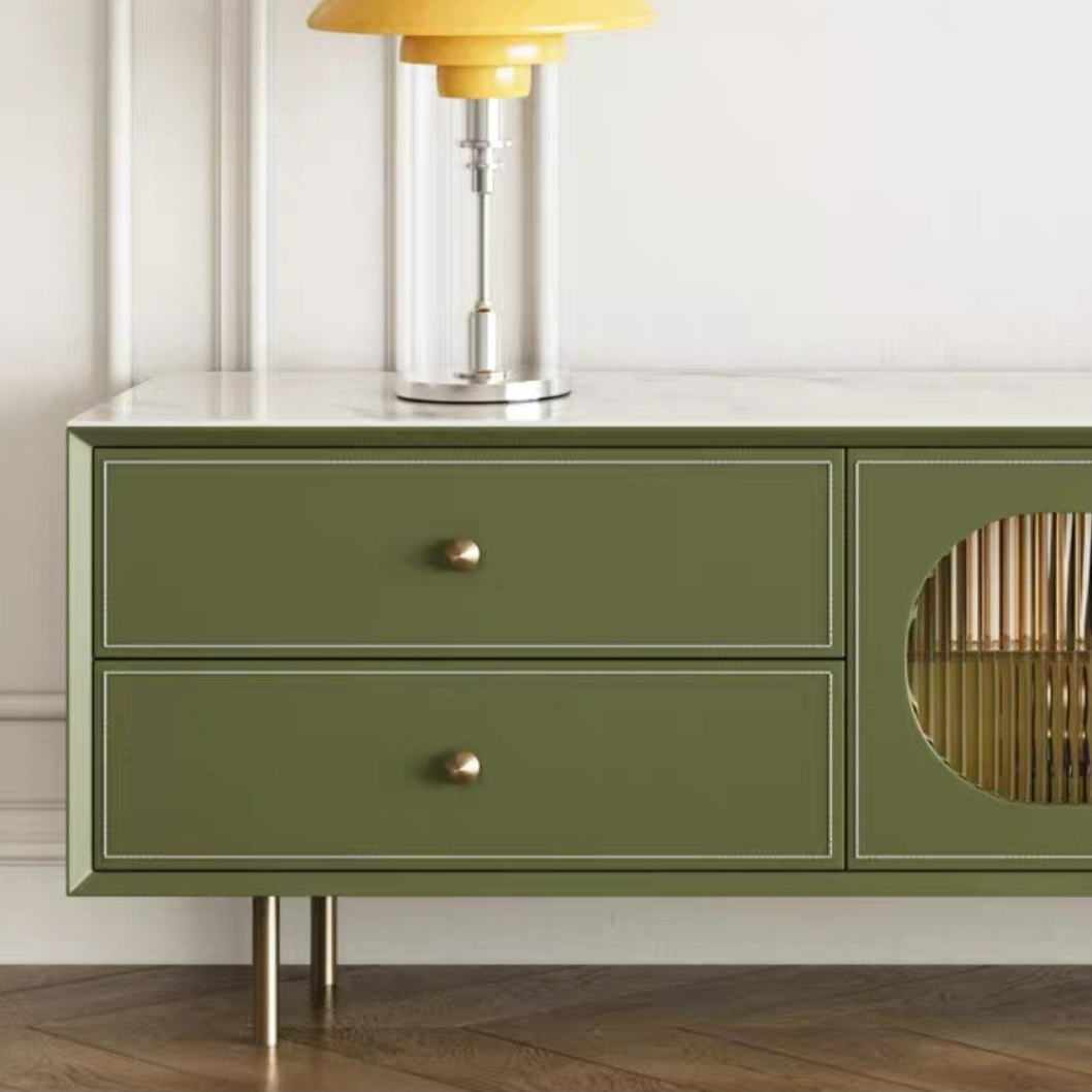 SABINE Modern Saddle Leather TV Console - Radical Homes Singapore