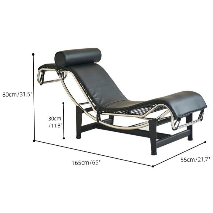 MATVEY Charles Leather Chaise Lounge - Radical Homes Singapore