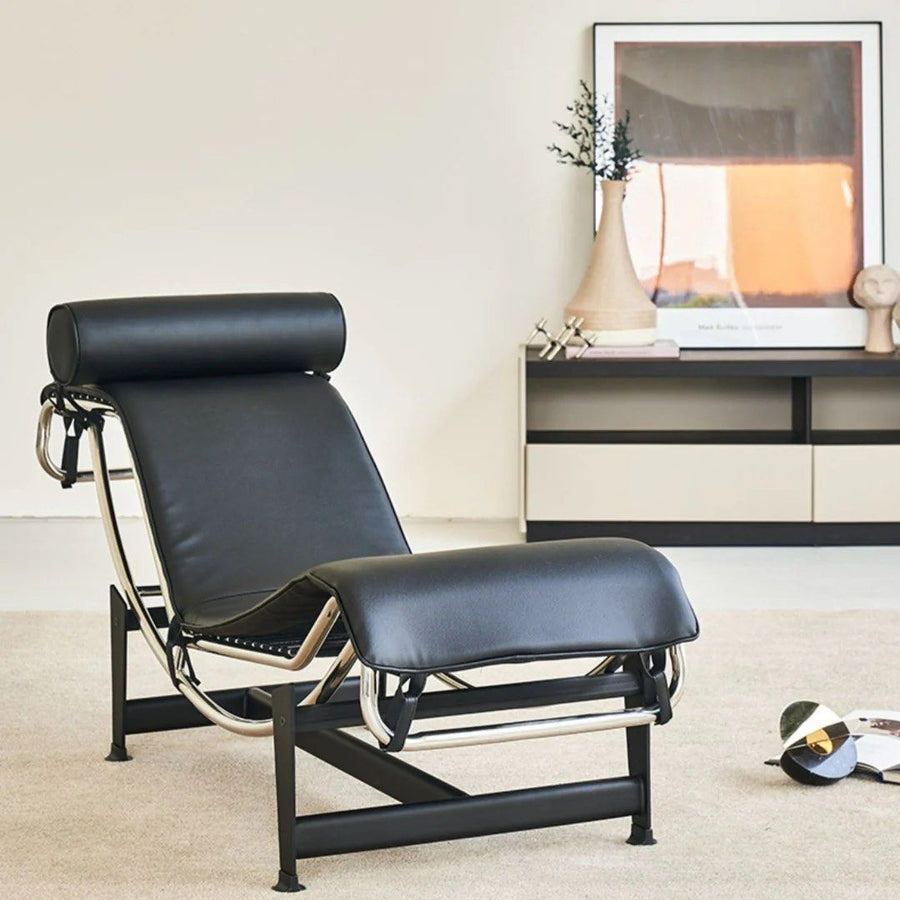 MATVEY Charles Leather Chaise Lounge - Radical Homes Singapore