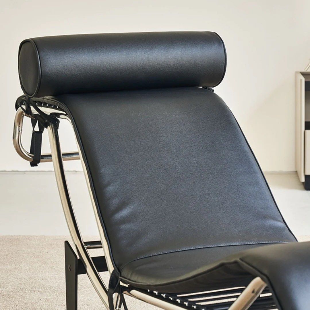 MATVEY Charles Leather Chaise Lounge - Radical Homes Singapore