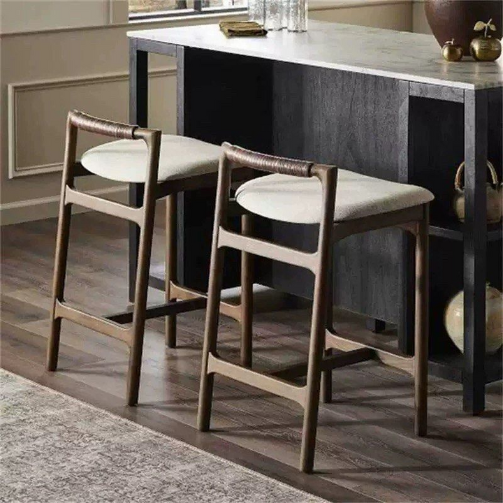MALDINE Modern Solid Wood Bar Stool - Radical Homes Singapore