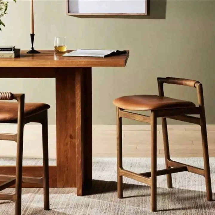 MALDINE Modern Solid Wood Bar Stool - Radical Homes Singapore