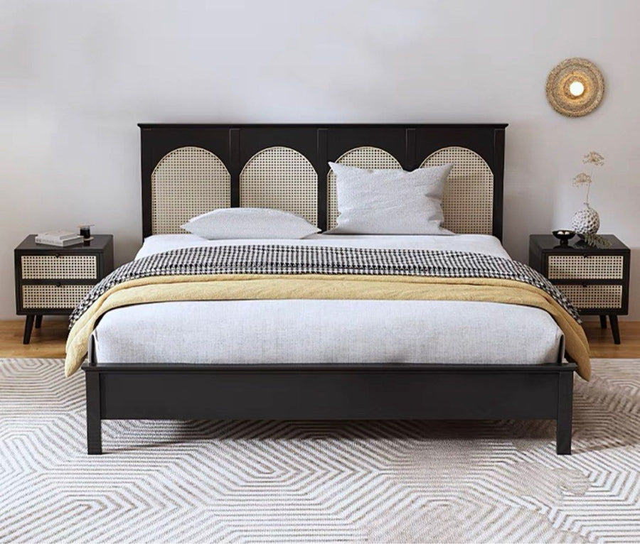 MENADE Rustic Bedframe With Storage - Radical Homes Singapore