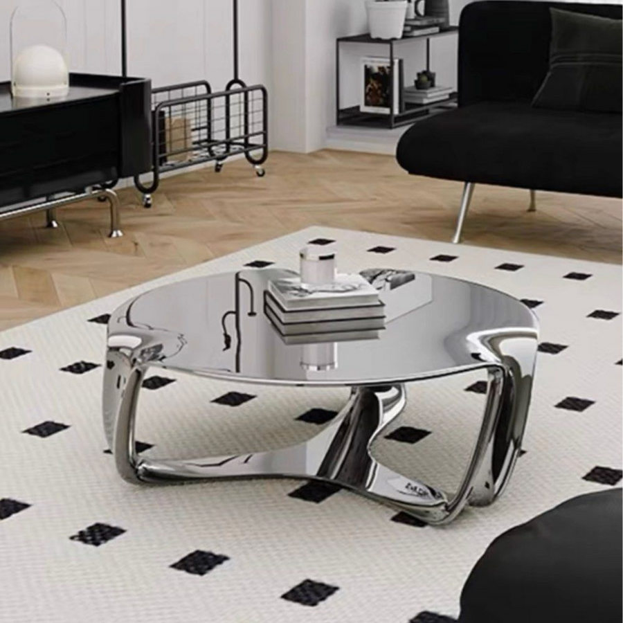 ROBERT Modern Stainless Steel Coffee Table - Radical Homes Singapore