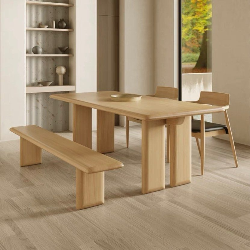 YAFAI Japandi Solid Wood Dining Table - Radical Homes Singapore