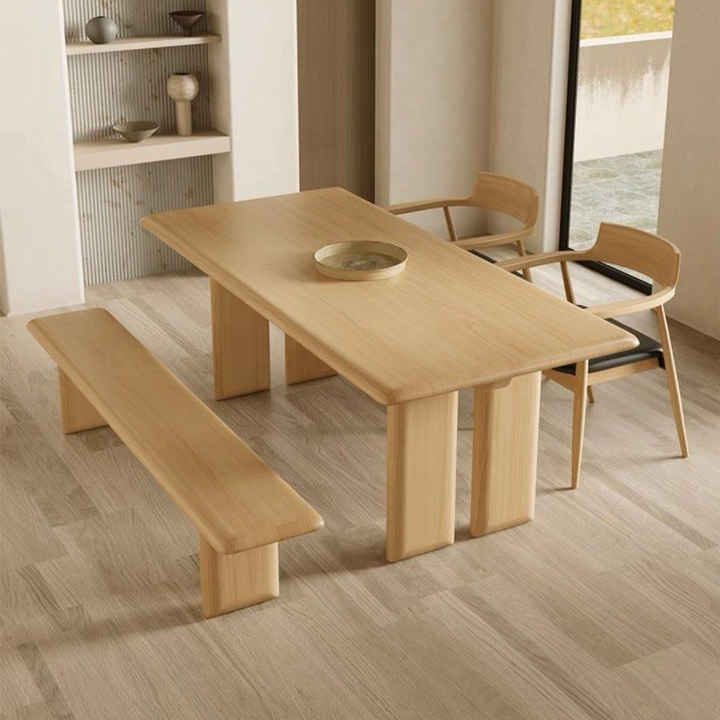 YAFAI Japandi Solid Wood Dining Table - Radical Homes Singapore