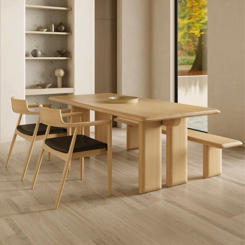 YAFAI Japandi Solid Wood Dining Table - Radical Homes Singapore