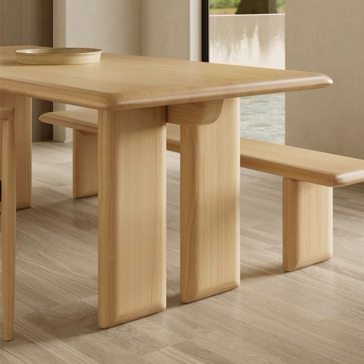 YAFAI Japandi Solid Wood Dining Table - Radical Homes Singapore