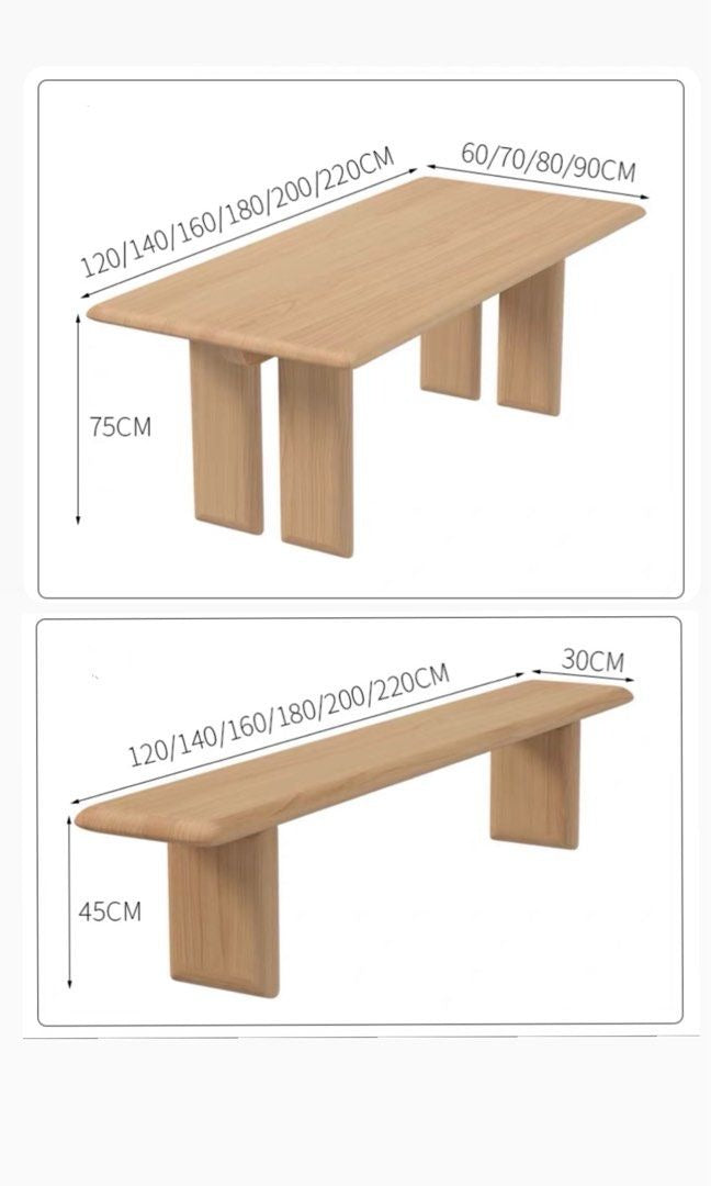 YAFAI Japandi Solid Wood Dining Table - Radical Homes Singapore