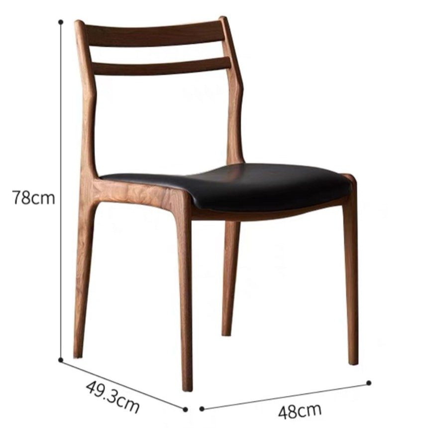 VELKOV Modern Solid Walnut Wood Dining Chair - Cassa Haus Singapore