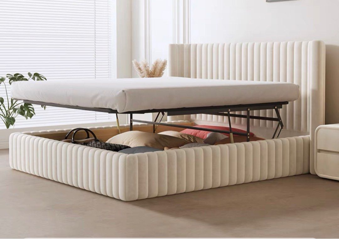 MEZO Modern Velvet Bedframe - Radical Homes Singapore