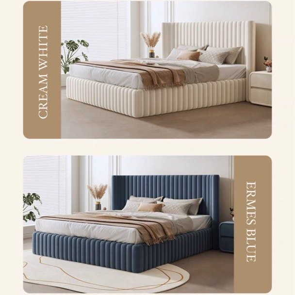 MEZO Modern Velvet Bedframe - Radical Homes Singapore