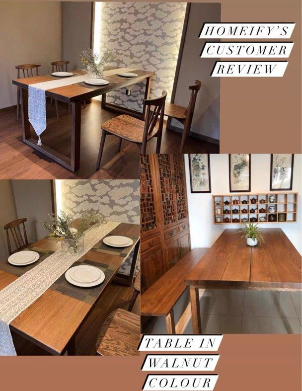 AIDAN Solid Wood Dining Table - Radical Homes Singapore