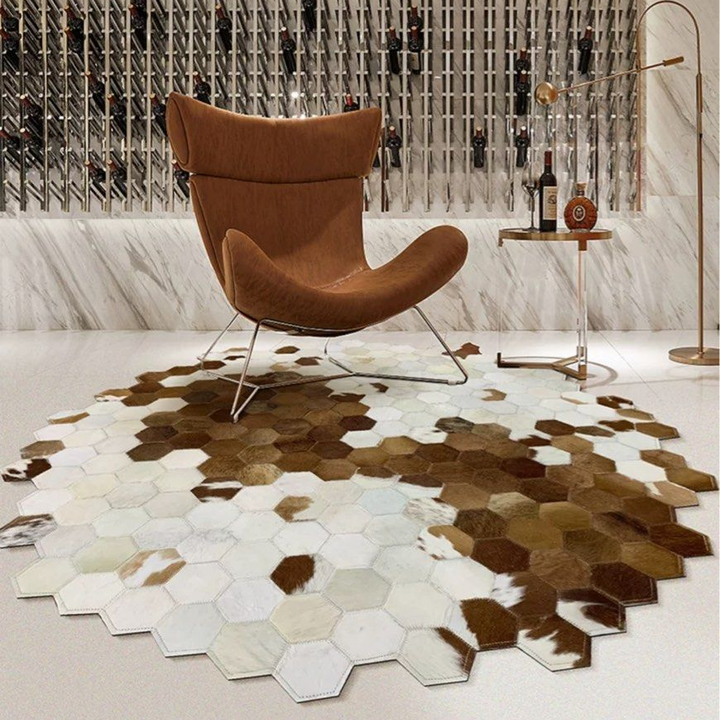 LOTHO Modern Cowhide Leather Rug - Radical Homes Singapore