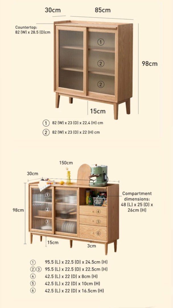 DWAYNE Solid Wood Sideboard - Radical Homes Singapore