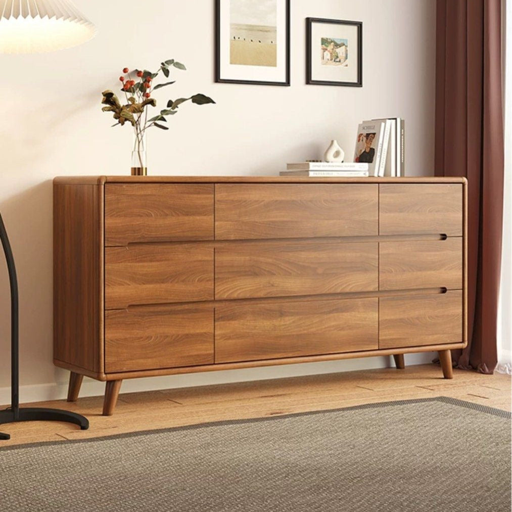 FLORELLA Modern Walnut Chest Of Drawers - Radical Homes Singapore