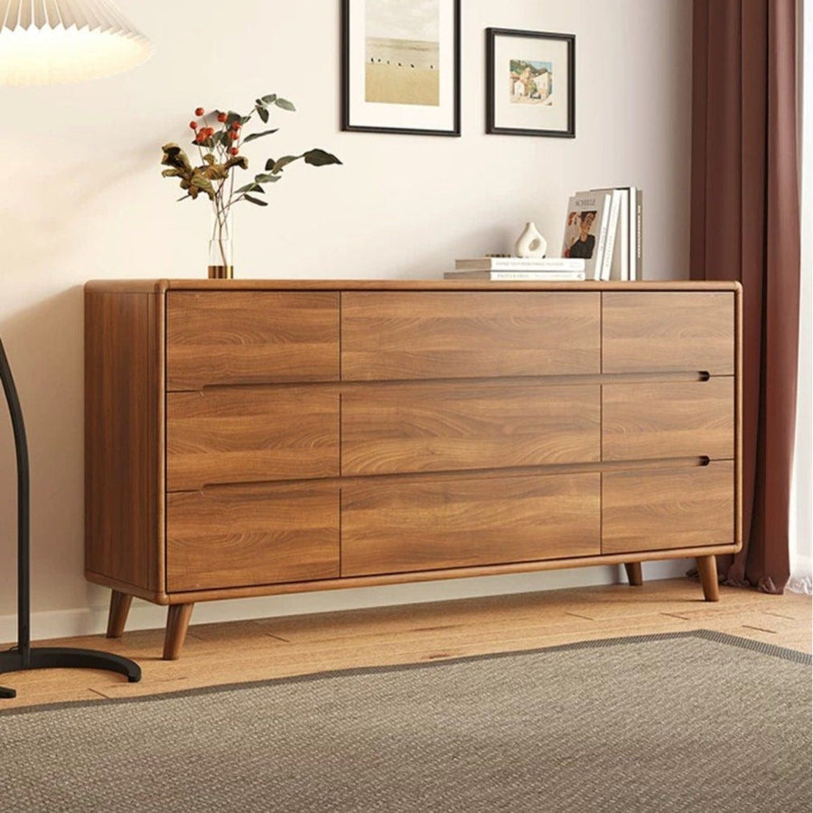 FLORELLA Modern Walnut Chest Of Drawers - Radical Homes Singapore