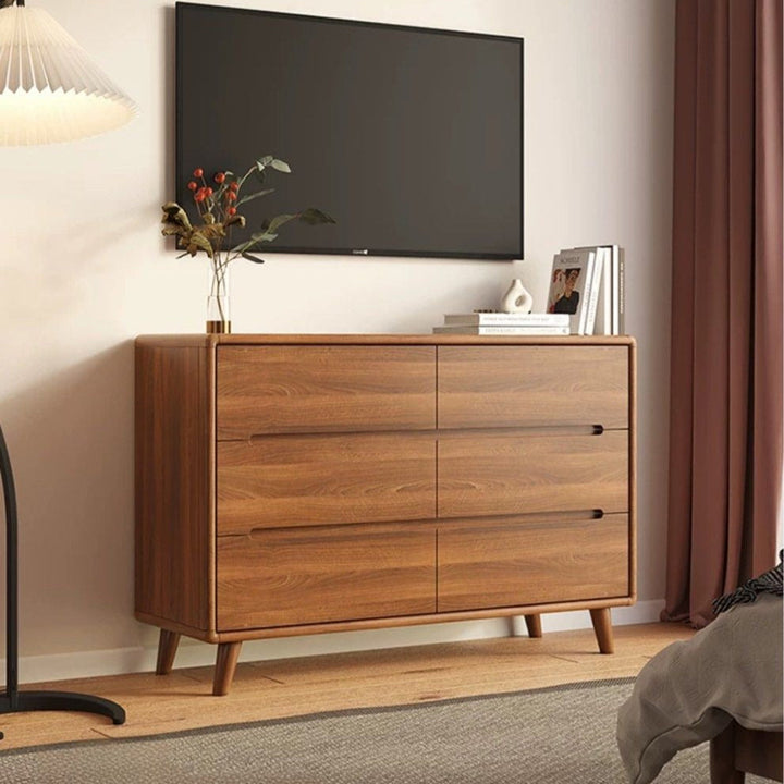 FLORELLA Modern Walnut Chest Of Drawers - Radical Homes Singapore