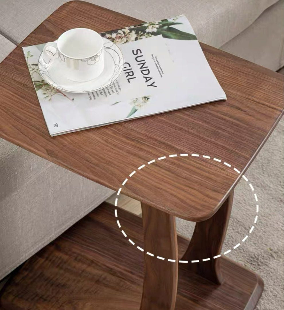SERENA Modern Walnut Wood Side Table - Radical Homes Singapore