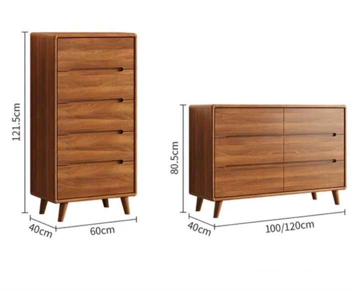 FLORELLA Modern Walnut Chest Of Drawers - Radical Homes Singapore