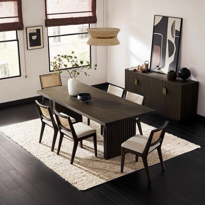 SUAREZ Modern Solid Wood Dining Table - Radical Homes Singapore
