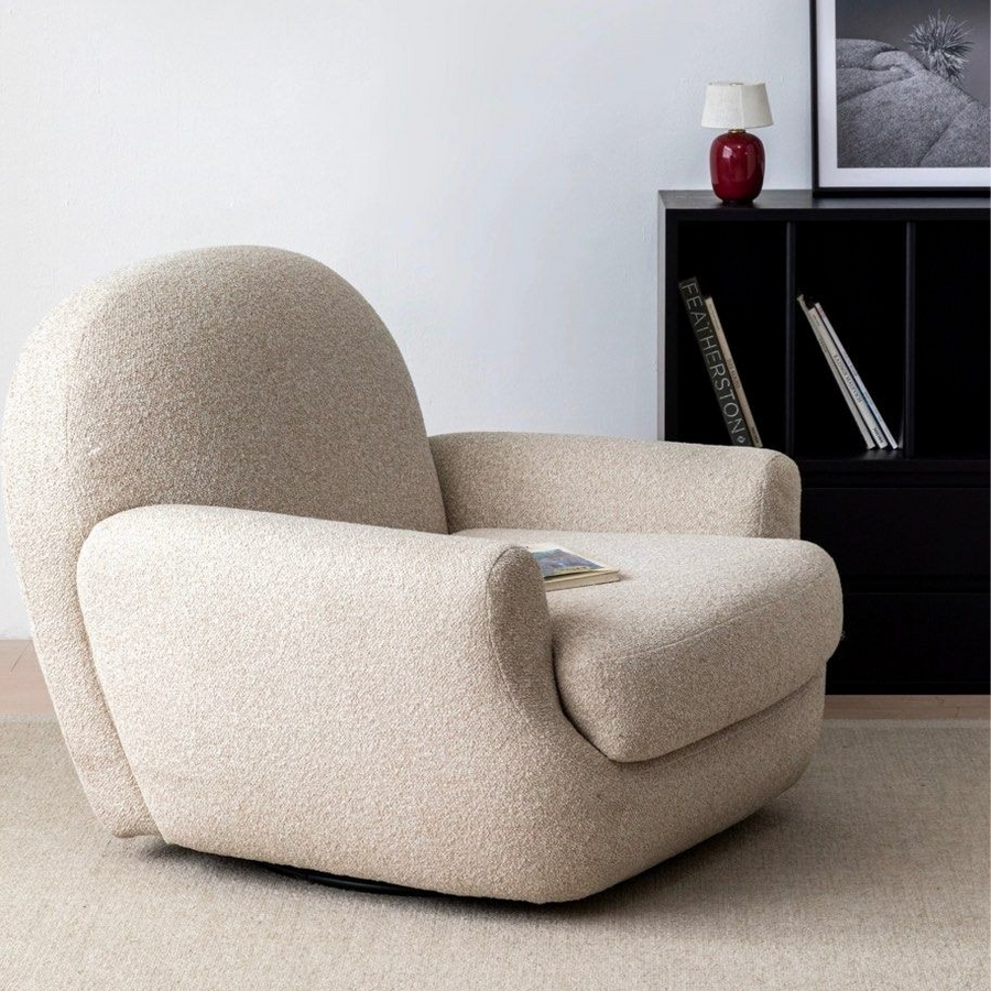 THEO Modern Boucle Lounge Chair - Radical Homes Singapore