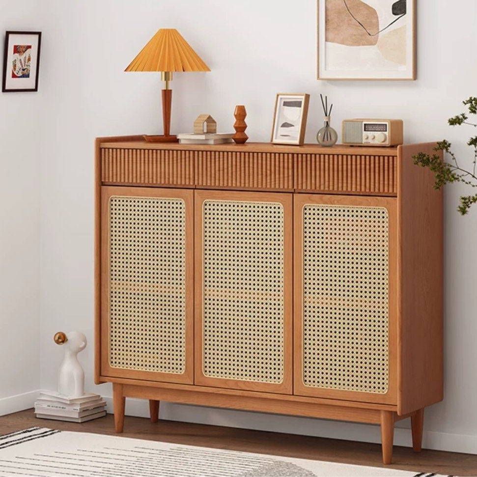 MAVREN Rustic Solid Wood Shoe Cabinet - Cassa Haus Singapore