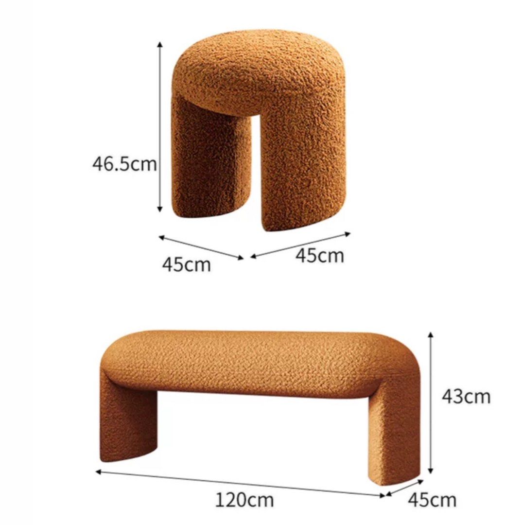 ZAVENIA Modern Boucle Bench - Cassa Haus Singapore