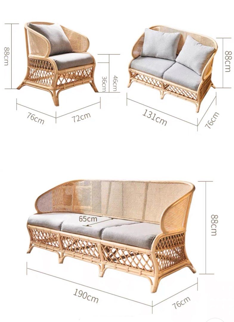 AOZORA Japandi Rattan Sofa - Radical Homes Singapore