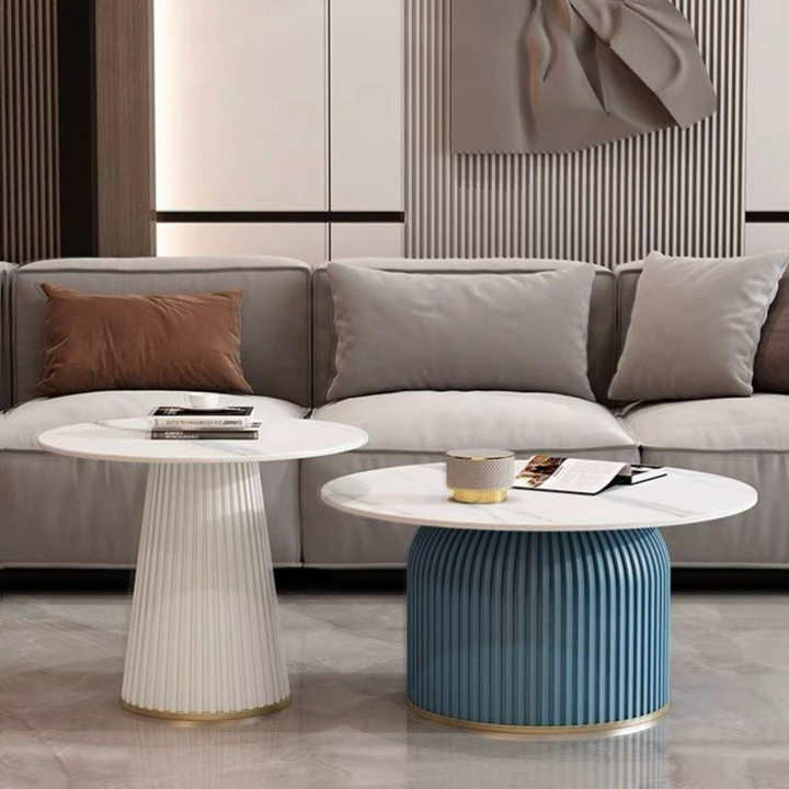 FREYSA Modern Round Sintered Stone Coffee Table - Radical Homes Singapore