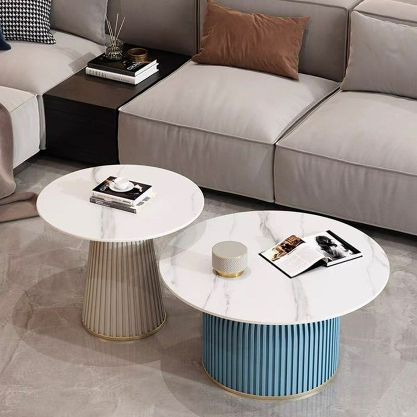 FREYSA Modern Round Sintered Stone Coffee Table - Radical Homes Singapore