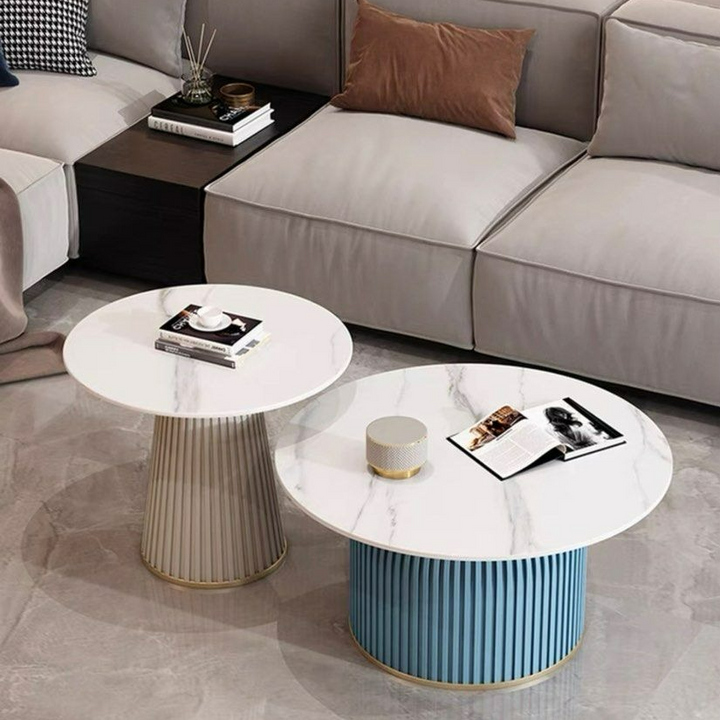 FREYSA Modern Round Sintered Stone Coffee Table - Radical Homes Singapore