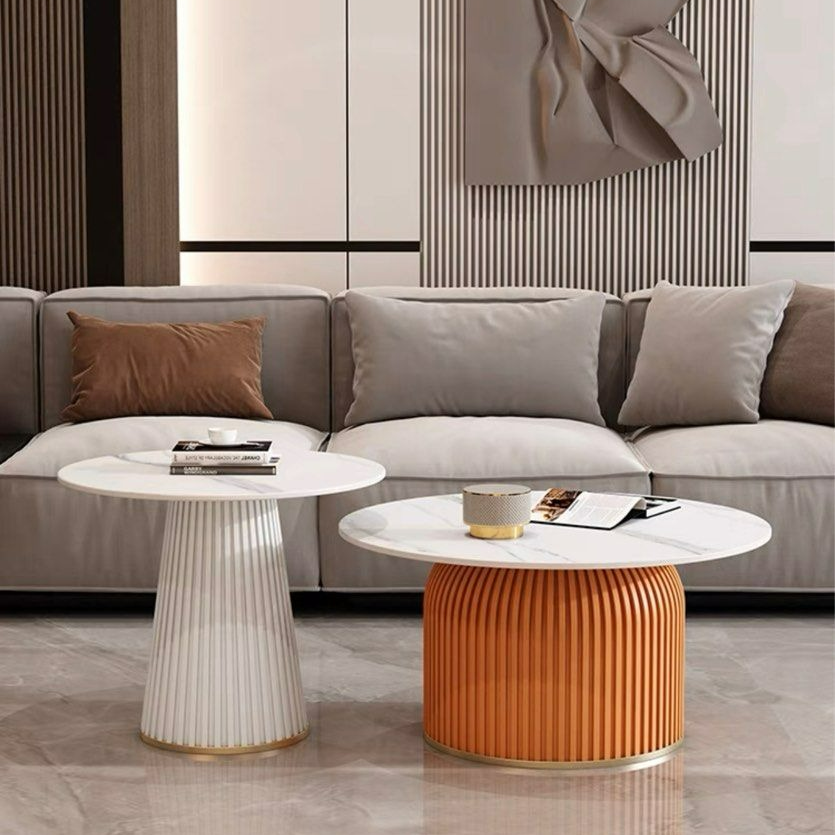 FREYSA Modern Round Sintered Stone Coffee Table - Radical Homes Singapore