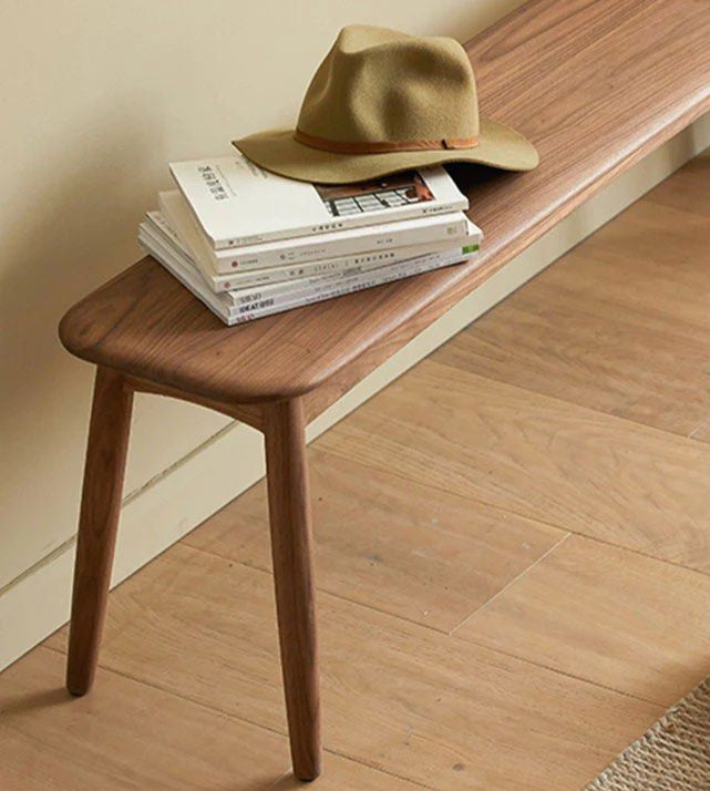 CLEMENTINE Solid Dark Walnut Bench - Radical Homes Singapore