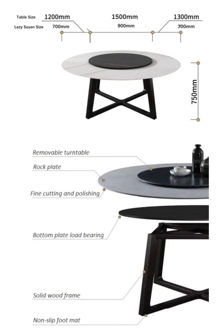 MARBELLA Round Marble Dining Table - Cassa Haus Singapore