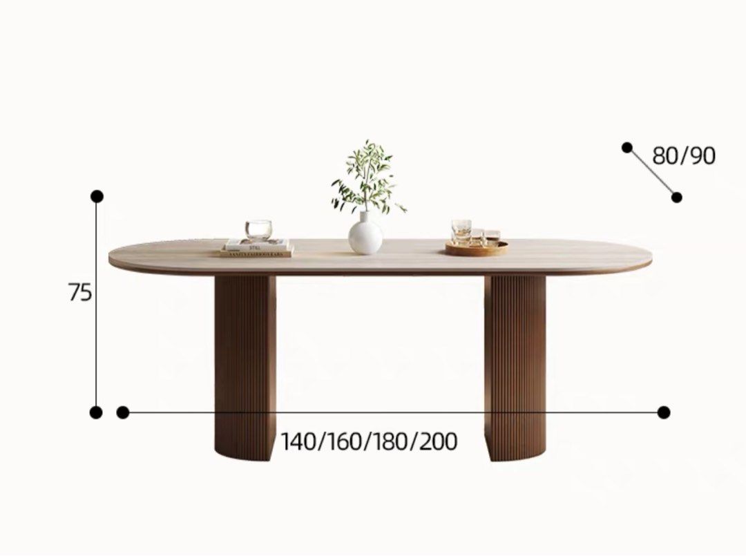 LORA Modern Travertine Dining Table - Radical Homes Singapore