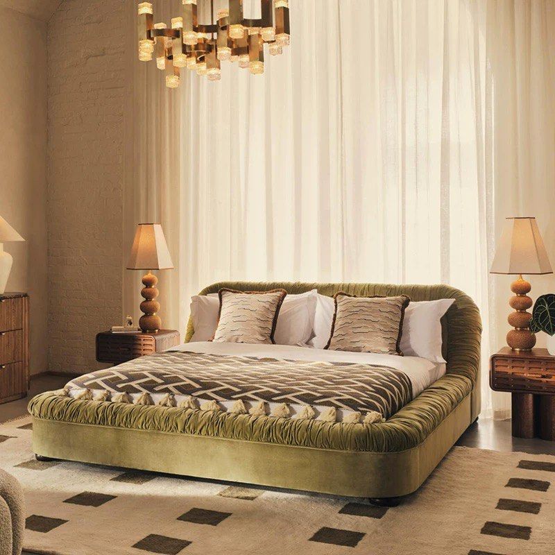 NATTE Modern Velvet Bedframe - Radical Homes Singapore